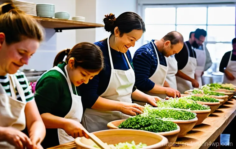도시 발효실과 지역 사회와의 관계 구축 - **Community Fermentation Fiesta:**
"A vibrant and bustling urban fermentation lab, filled with a...