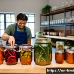 Home 19 도시 발효실 운영 트렌드 및 전망 - **Title: Urban Fermentation Workshop: A Community of Cultured Connections**
**Prompt:** A vibran...