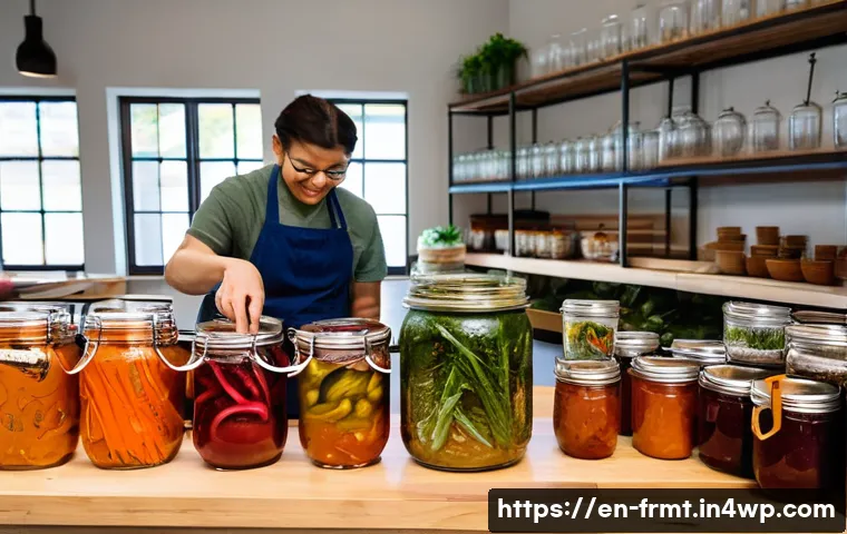 도시 발효실 운영 트렌드 및 전망 - **Title: Urban Fermentation Workshop: A Community of Cultured Connections**
    **Prompt:** A vibran...